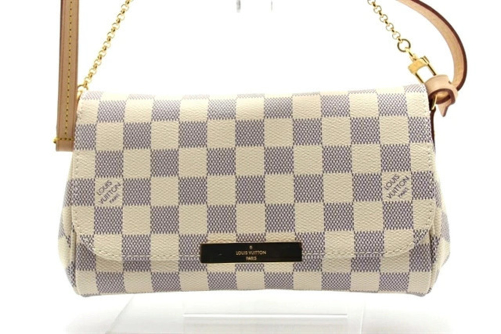 LOUIS VUITTON Favorite Shoulder Bag Damier Azur White